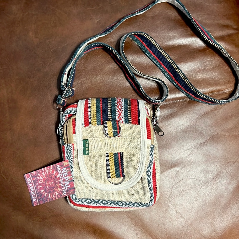 Hemp CrossBody Bag | Handmade|Shoulder Sling |Travel Bag|Unisex | THC FREE | NWT